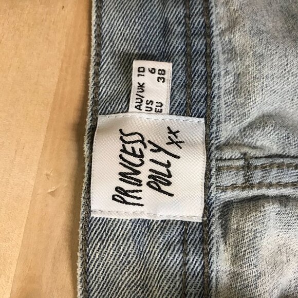 PRINCESS POLLY -WOMEN'S 6 - BLUE DENIM 100% COTTON STRAIGHT WIDE LEG JEANS - Picture 7 of 8